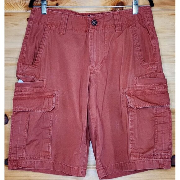 Men's Red Camel 8 Pocket Cargo Shorts, Size 31, Color Burnt Orange - Picture 2 of 16